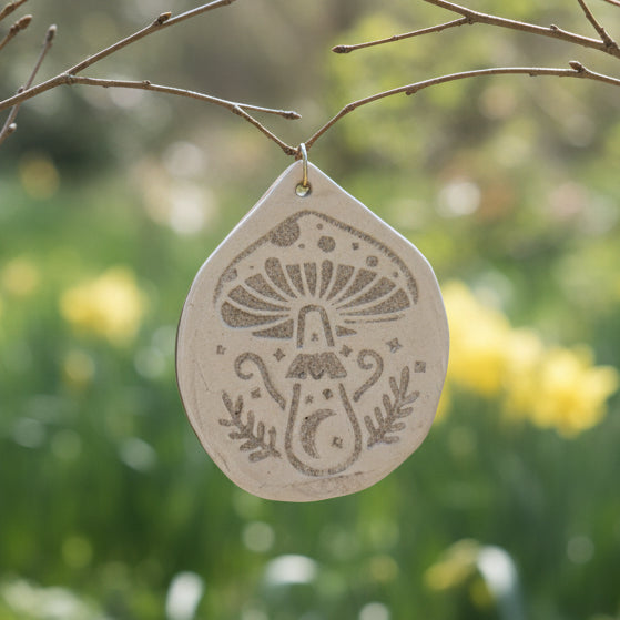 Magic Grove Ceramic Mushroom Ornament – Nature’s Quiet Enchantment, Ø7.5×8.5 cm by Red Raven Pottery