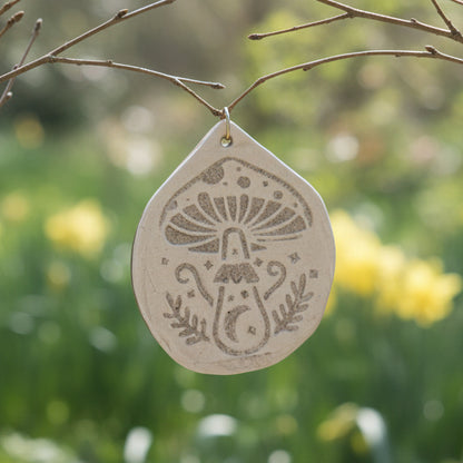 Magic Grove Ceramic Mushroom Ornament – Nature’s Quiet Enchantment, Ø7.5×8.5 cm by Red Raven Pottery