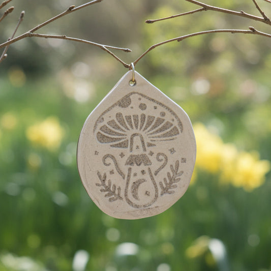 Magic Grove Ceramic Mushroom Ornament – Nature’s Quiet Enchantment, Ø7.5×8.5 cm by Red Raven Pottery
