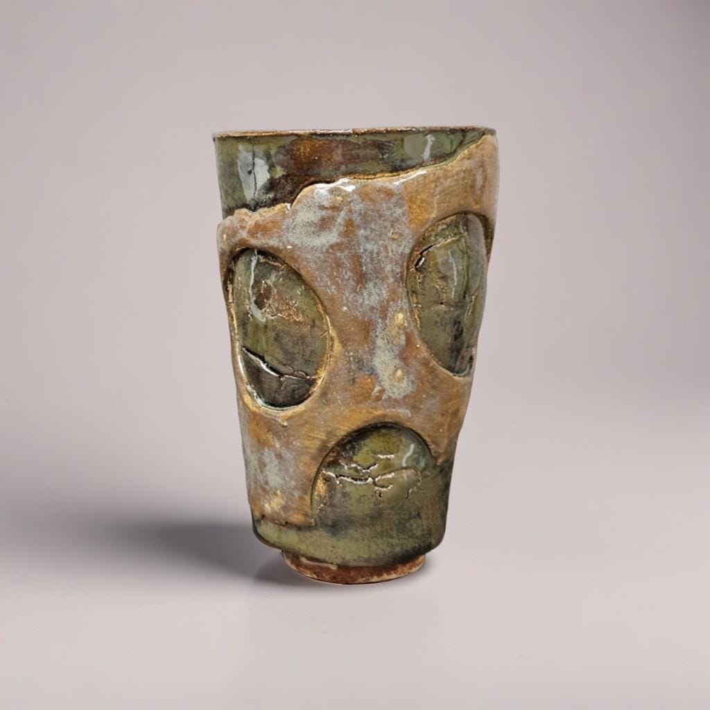 Mangrove Whisper Ceramic Vase – Rooted Woodland Stillness, Ø8×13 cm by Red Raven Pottery