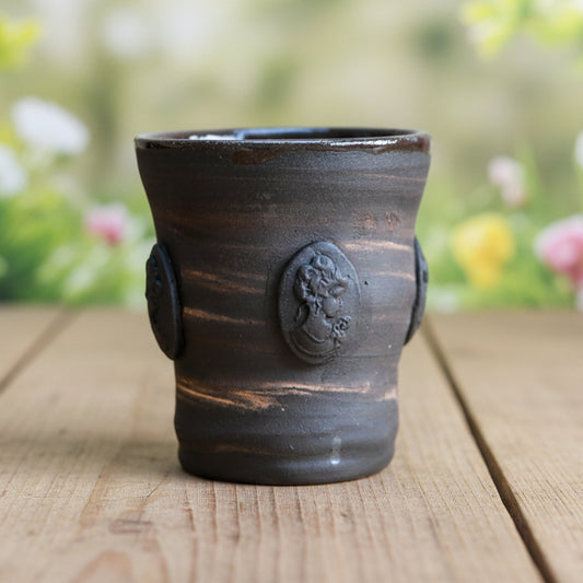Marie Antoinette Ceramic Cup – Delicate Decadence In Porcelain Echo, Ø8×9 cm by Red Raven Pottery