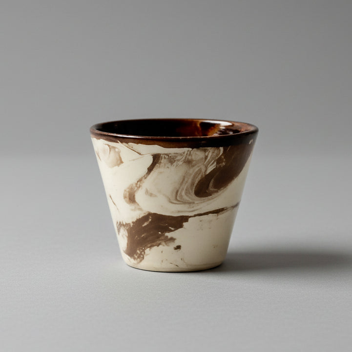 Mars Marrow Ceramic Minis – Elemental Duo For Shots and Succulents, Ø4.5×5.5 cm by Red Raven Pottery