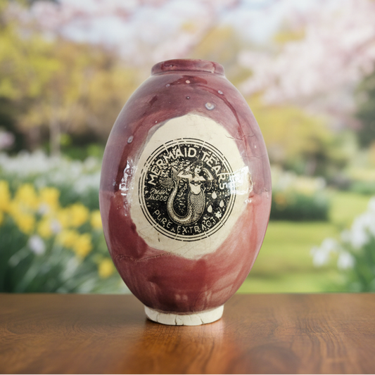 Mermaid Tears Ceramic Vase – Symbol of Longing and Sea Lore, Ø 12 × 17 cm by Red Raven Pottery