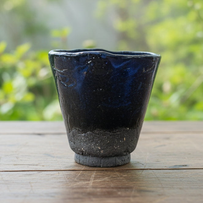 Midnight Blue Ceramic Mini – Ceremonial Intent for Shots & Succulents, Ø 5 × 5.5 cm by Red Raven Pottery