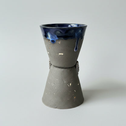 Midnight Moth Ceramic Planter – Shadow Bloom Vessel, Ø6.5×11.5 cm by Red Raven Pottery