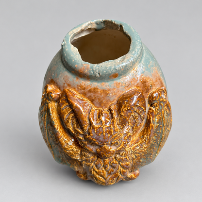 Midnight Sentinel Handmade Ceramic Vase – Keeper of Autumn Blooms, Ø17 × 11 cm by Red Raven Pottery
