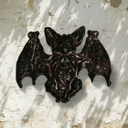 Midnight Sentinel Handmade Ceramic Wall Hanging – Nocturnal Bat Figurine, 15 × 12 cm by Red Raven Pottery