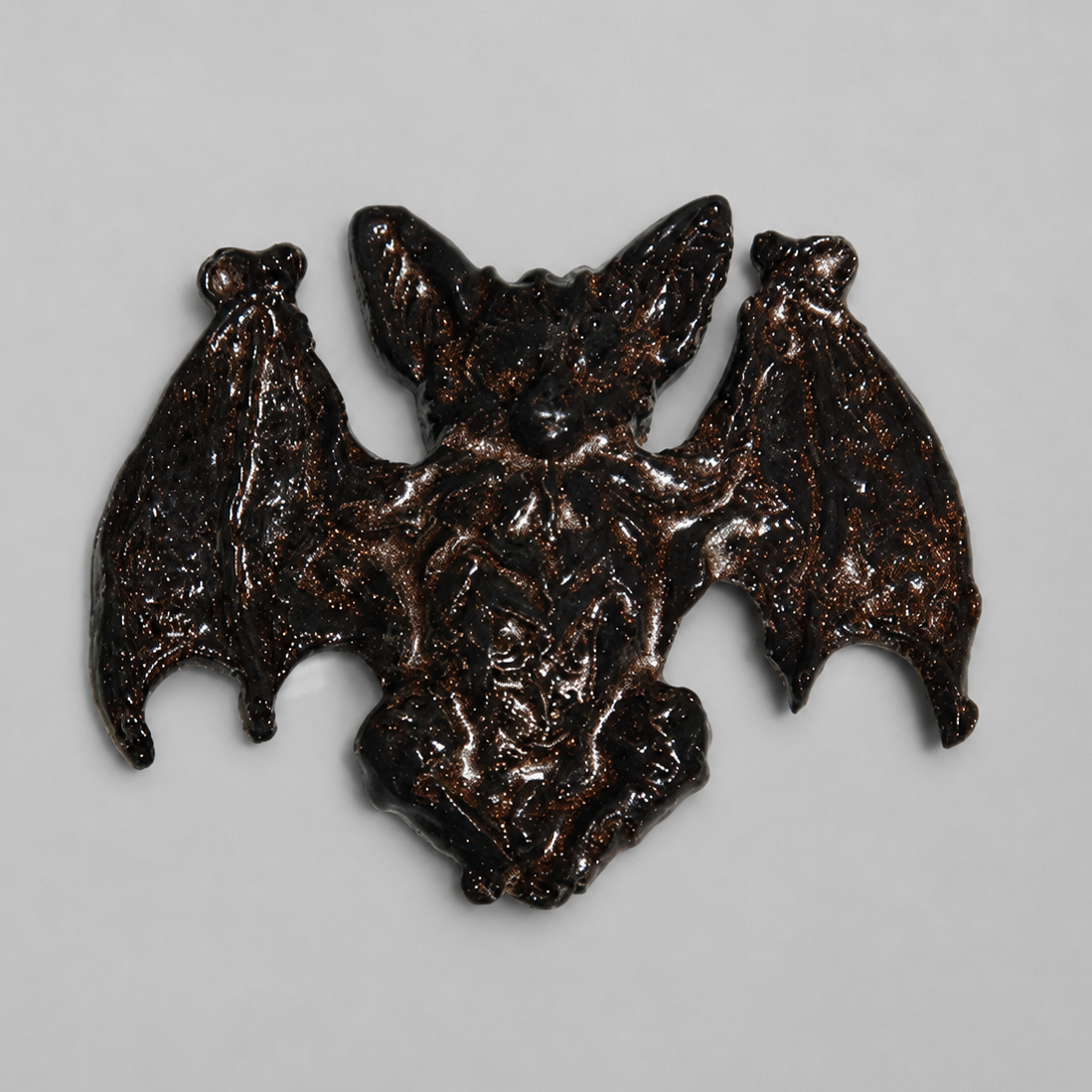 Midnight Sentinel Handmade Ceramic Wall Hanging – Nocturnal Bat Figurine, 15 × 12 cm by Red Raven Pottery