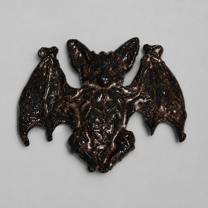 Midnight Sentinel Handmade Ceramic Wall Hanging – Nocturnal Bat Figurine, 15 × 12 cm by Red Raven Pottery