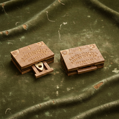 Miniature Ouija Board Charm – Tiny Board for Wandering Spirits, 2 × 3 cm