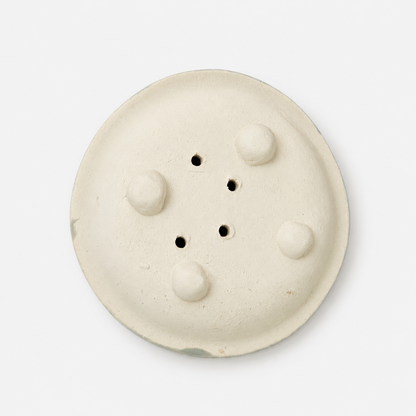 Moon Phase Moth Ceramic Soap Dish – Celestial Bathroom Ritual, Ø10 × 2 cm by Red Raven Pottery