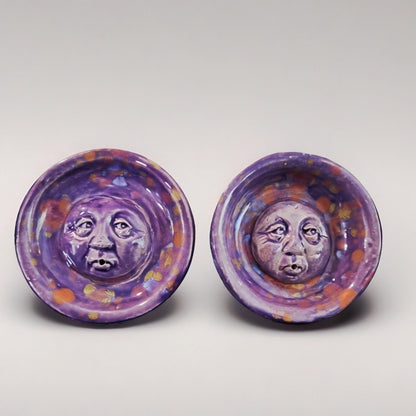 Moonlit Whisper Ceramic Incense Holder – Tranquil Lunar Offering, Ø8 cm by Red Raven Pottery