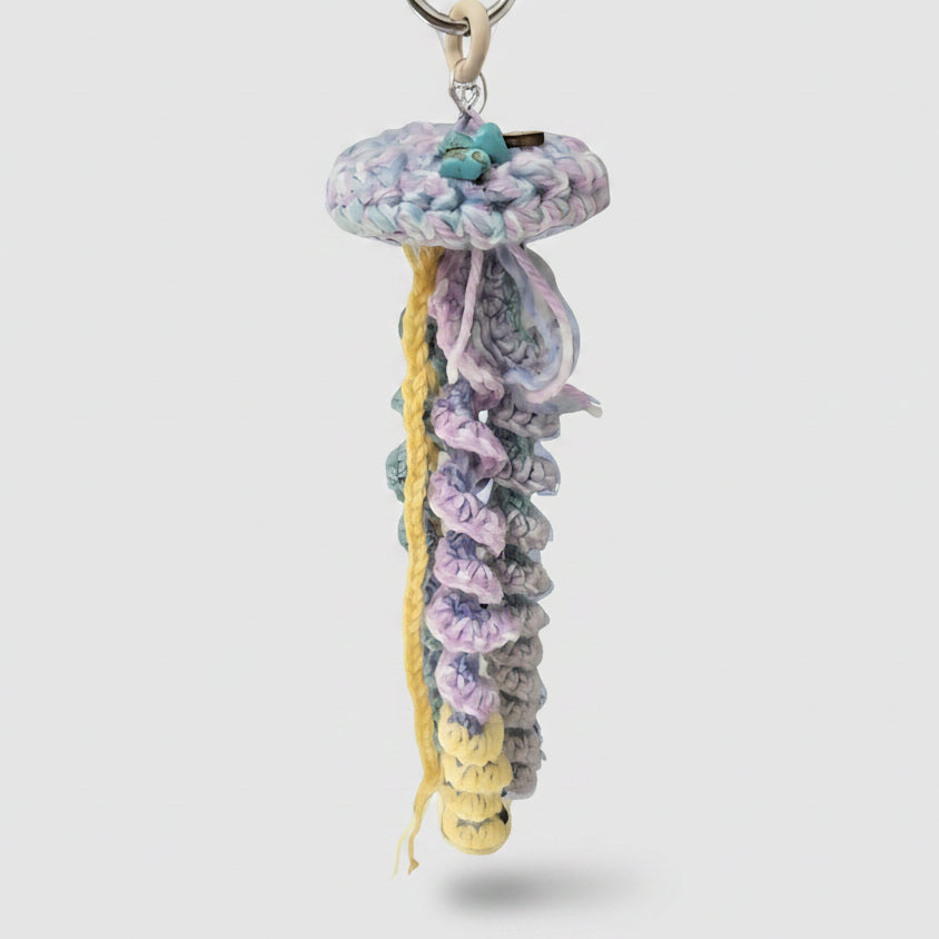 Moontide Jellyfish Crochet Hanging – Crystal Drift for Dreamy Corners, 30 cm by Hook & Hex