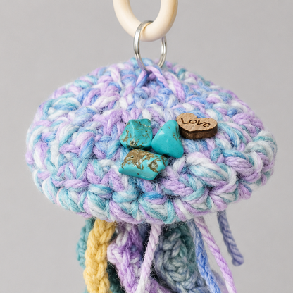 Moontide Jellyfish Crochet Hanging – Crystal Drift for Dreamy Corners, 30 cm by Hook & Hex