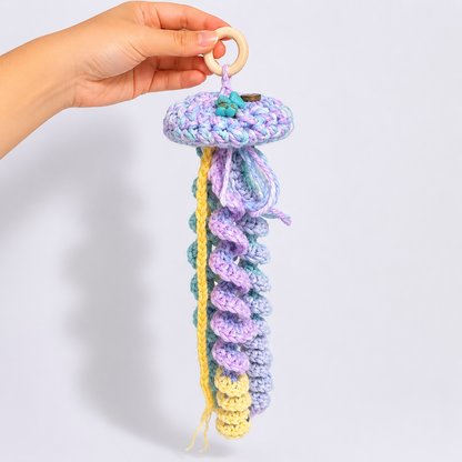 Moontide Jellyfish Crochet Hanging – Crystal Drift for Dreamy Corners, 30 cm by Hook & Hex