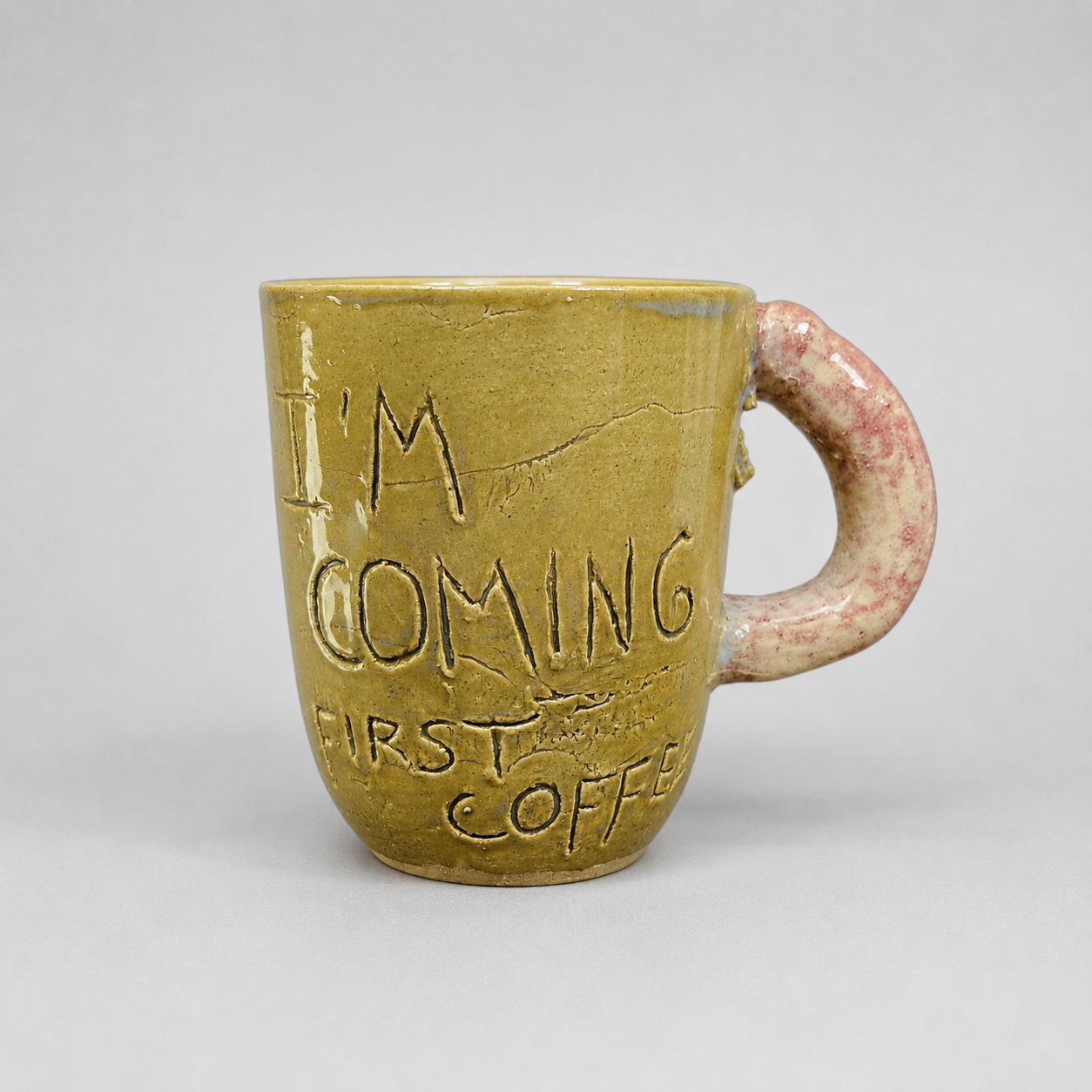 Morning Mischief Ceramic Mug – Cheeky Conversation Starter, Ø8.5 × 8 cm & Ø8.5 × 8 cm by Red Raven Pottery