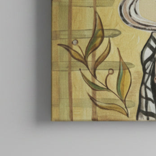Morning Ritual Original Acrylic Painting – Coffee Moment Wall Art, 50×40 cm by Hook & Hex