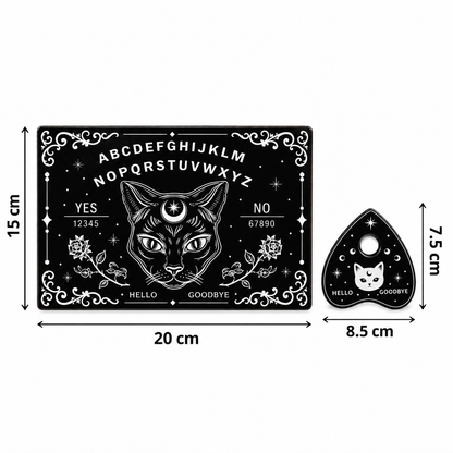 Mystic Cat Ouija Spirit Board – Gothic Divination & Altar Tool, 2 Sizes