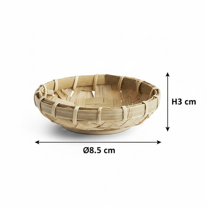 Natural Bamboo Fragrance Bowl – Organic Calm Cradle, Ø8.5 × 3 cm