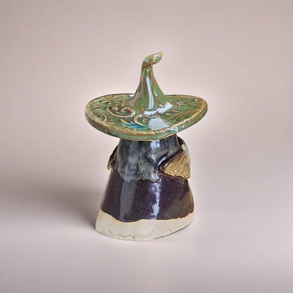 Night Keeper Ceramic Owl Figurine – Witchcraft & Wisdom Statement, Ø6×9 cm by Red Raven Pottery