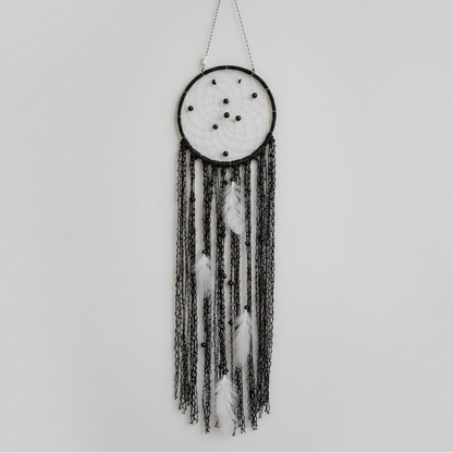Nocturne Obsidian Threat Dreamcatcher - Talisman for Strength & Clarity, ~50 cm