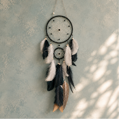Nocturne Shadow Web Dreamcatcher - Talisman for Intuition & Depth, ~50 cm