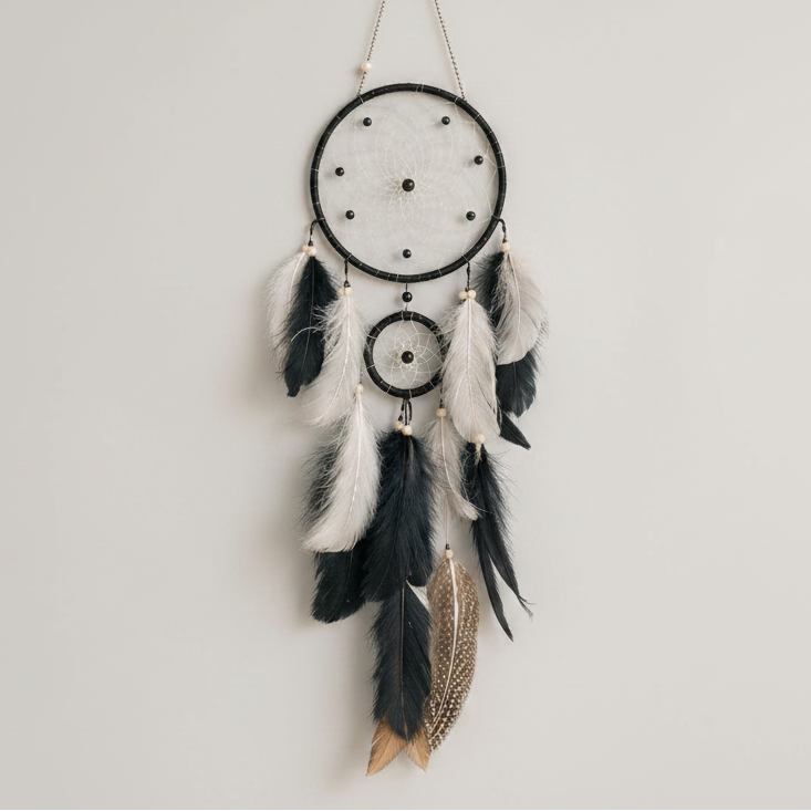 Nocturne Shadow Web Dreamcatcher - Talisman for Intuition & Depth, ~50 cm