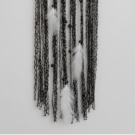 Nocturne Obsidian Threat Dreamcatcher - Talisman for Strength & Clarity, ~50 cm