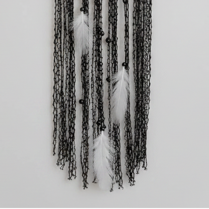 Nocturne Obsidian Threat Dreamcatcher - Talisman for Strength & Clarity, ~50 cm