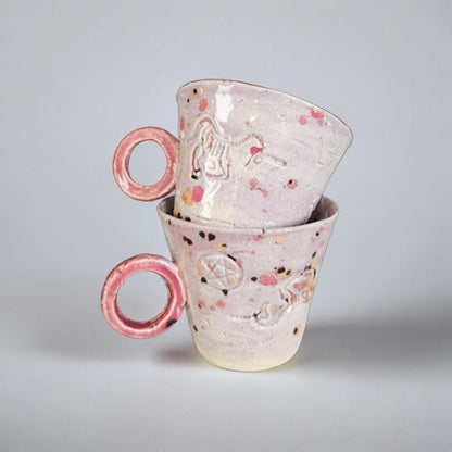 Occult Sweetness Ceramic Minis – Playful Duo for Espresso Shots, 5×6 cm by Red Raven Pottery
