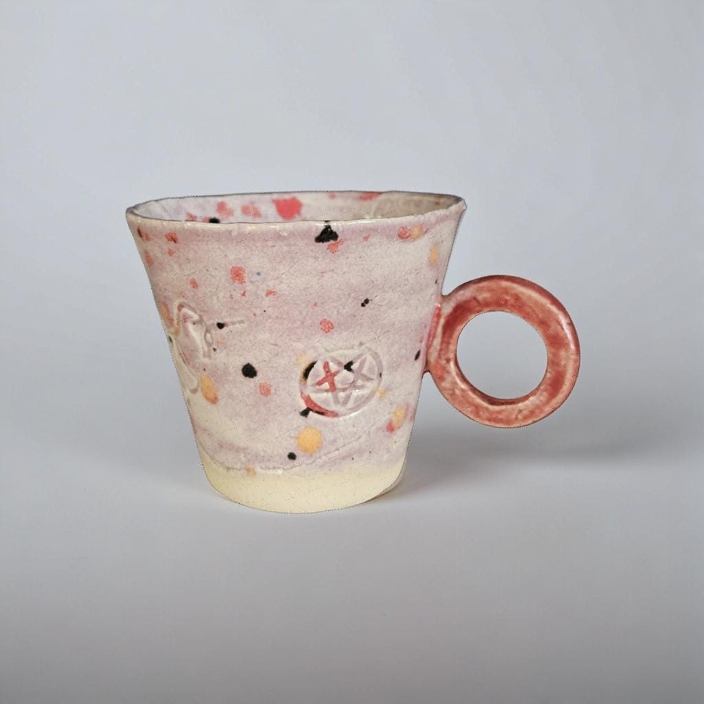 Occult Sweetness Ceramic Minis – Playful Duo for Espresso Shots, 5×6 cm by Red Raven Pottery