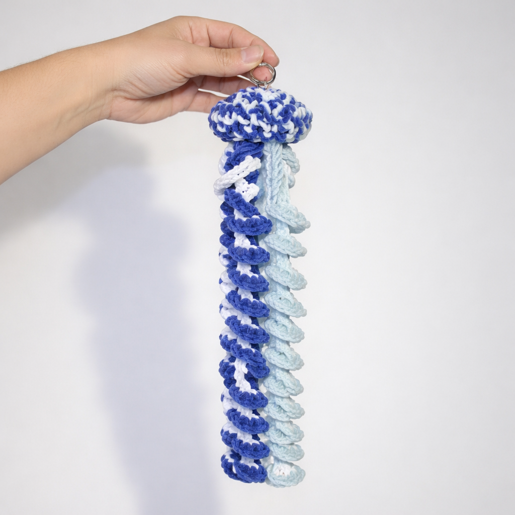 Ocean Drift Jellyfish Ornament – Hand-Crocheted Wall Hanging, 40 cm by Hook & Hex