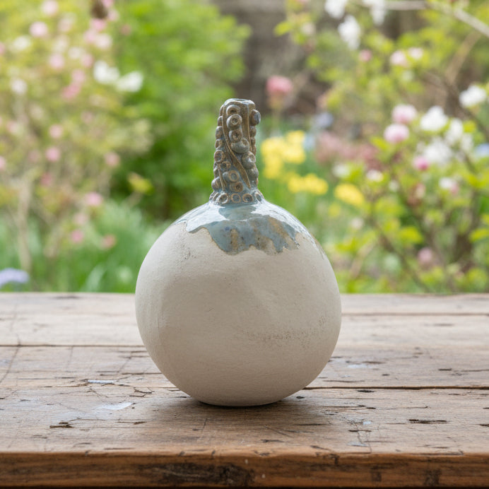 Ocean’s Grip Ceramic Vase – Held By The Deep, Ø9×13 cm by Red Raven Pottery