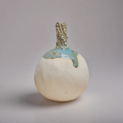 Ocean’s Grip Ceramic Vase – Held By The Deep, Ø9×13 cm by Red Raven Pottery