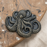 Octopus Drift Plaster Fridge Magnet - Deep Sea Studio Cast Ornament, 9 x 7.5 x 1 cm