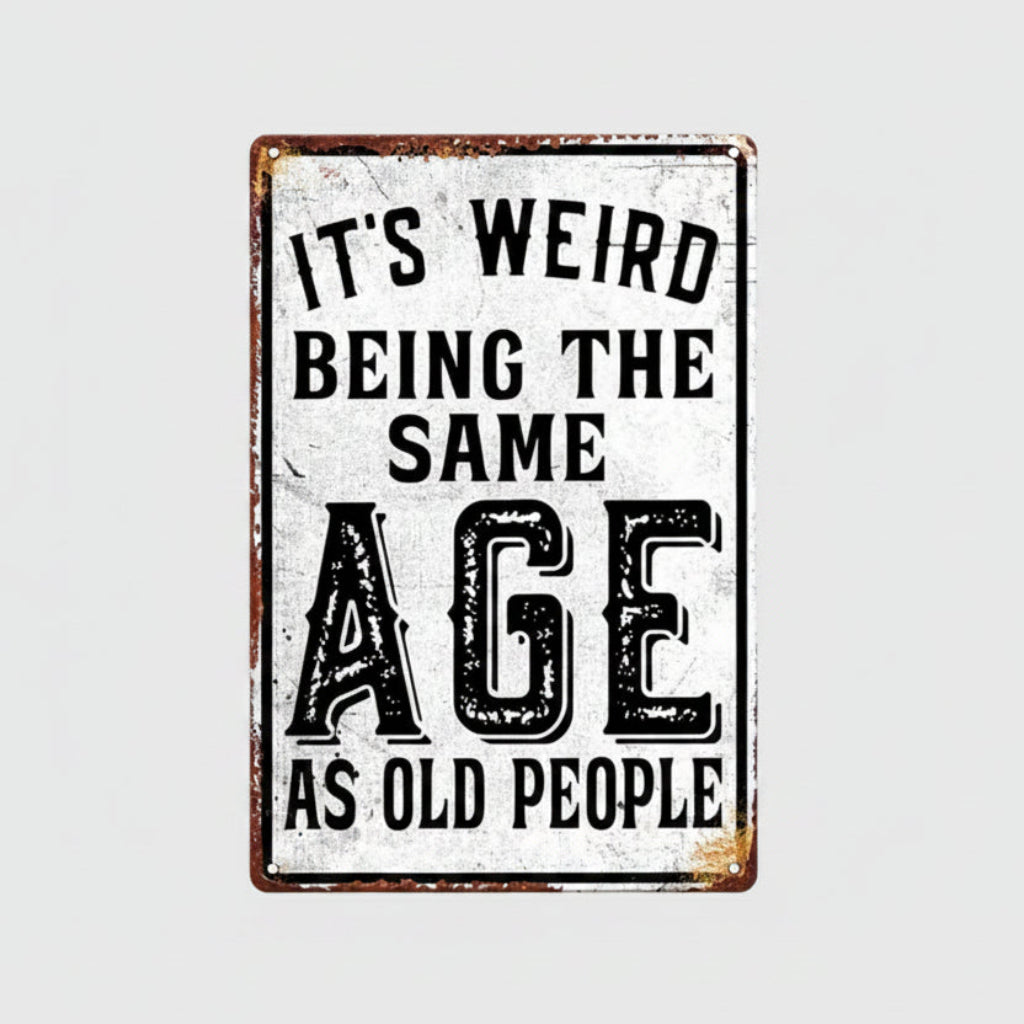 Old People Age Wooden Sign – Funny Wall Art, 15 × 20 cm