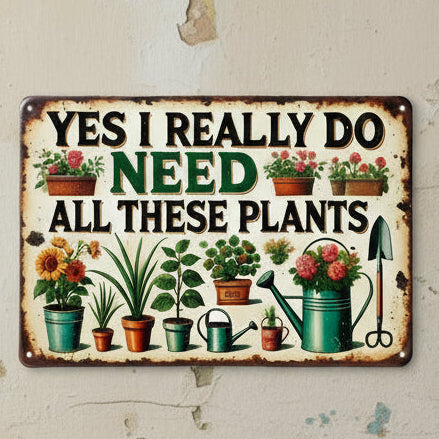 Plant Addict Wooden Sign – Botanical Joy Wall Art, 15×20 cm