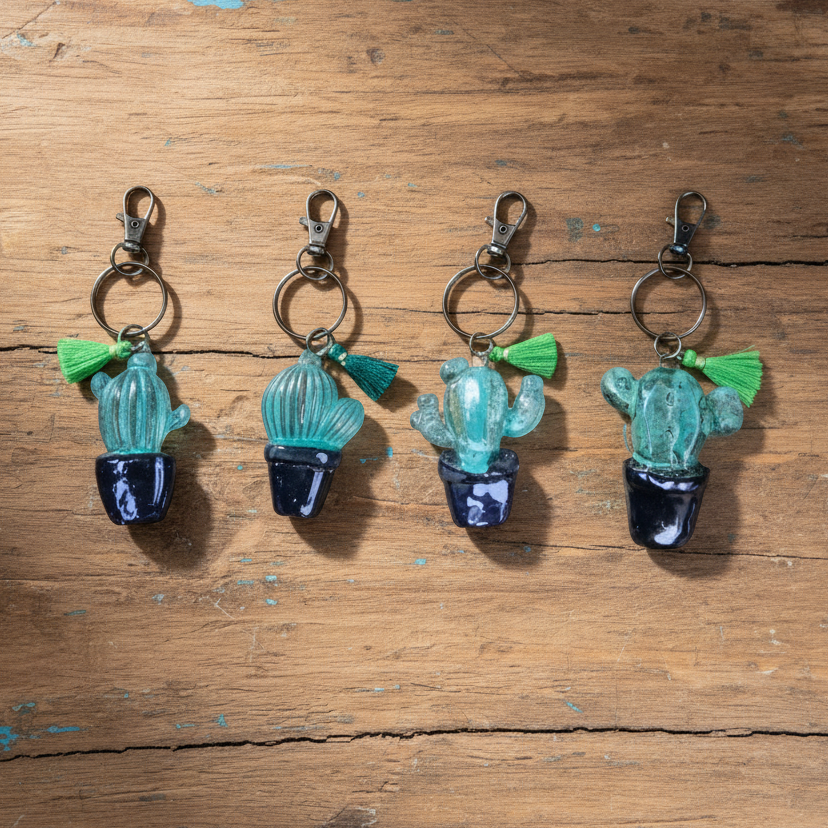 Pocket Prickle Keychain – Resilient Ceramic Charm, Ø 4 × 5 cm by Red Raven Pottery