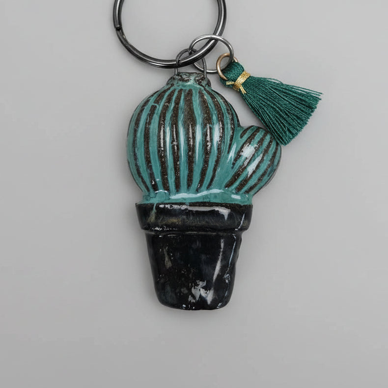 Pocket Prickle Keychain – Resilient Ceramic Charm, Ø 4 × 5 cm by Red Raven Pottery