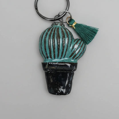 Pocket Prickle Keychain – Resilient Ceramic Charm, Ø 4 × 5 cm by Red Raven Pottery