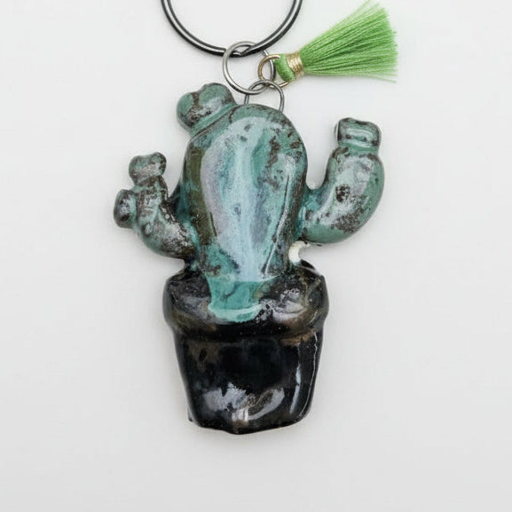 Pocket Prickle Keychain – Resilient Ceramic Charm, Ø 4 × 5 cm by Red Raven Pottery