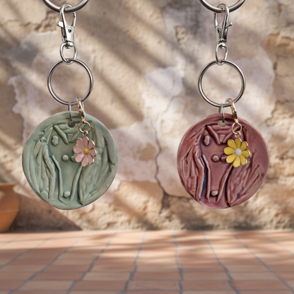 Podenco Power Keychain – Foster Parent Ceramic Charm, 4×3 cm, in 2 colors by Red Raven Pottery