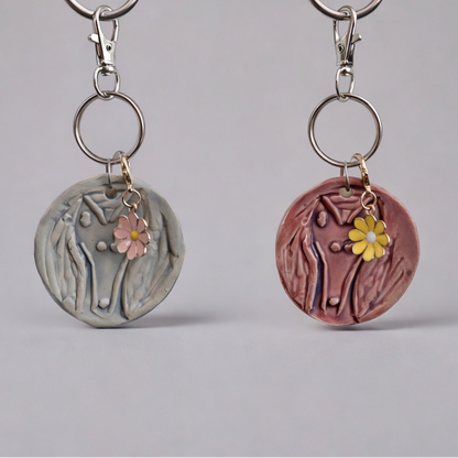 Podenco Power Keychain – Foster Parent Ceramic Charm, 4×3 cm, in 2 colors by Red Raven Pottery