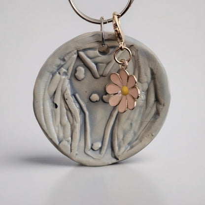 Podenco Power Keychain – Foster Parent Ceramic Charm, 4×3 cm, in 2 colors by Red Raven Pottery