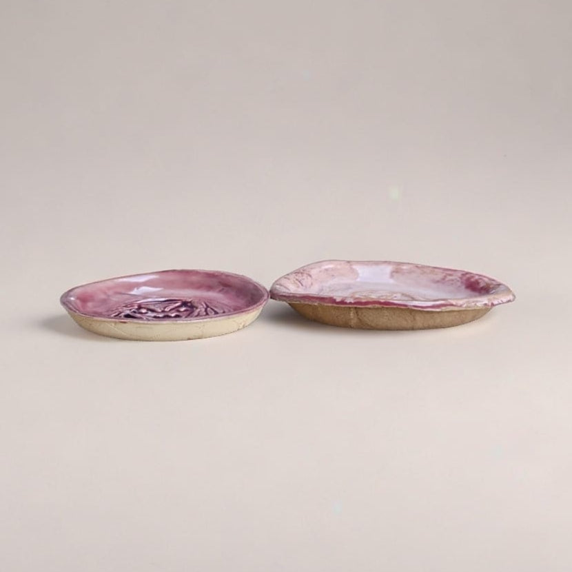 Podenco Pride Ceramic Trinket Dishes – Set of 2 Devotional Trays, Ø9 & Ø7 cm by Red Raven Pottery