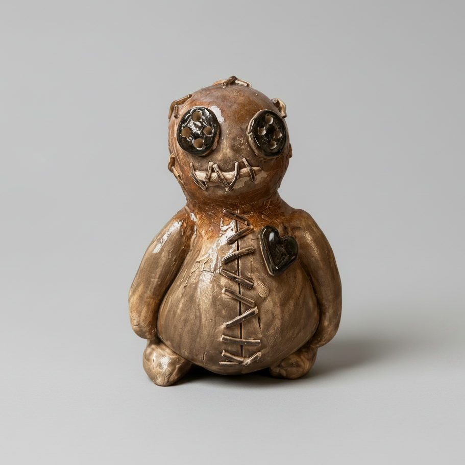 Poppet Ceramic Incense Burner – Guardian of Sacred Smoke, 11 × 8 × 7 cm by Red Raven Pottery