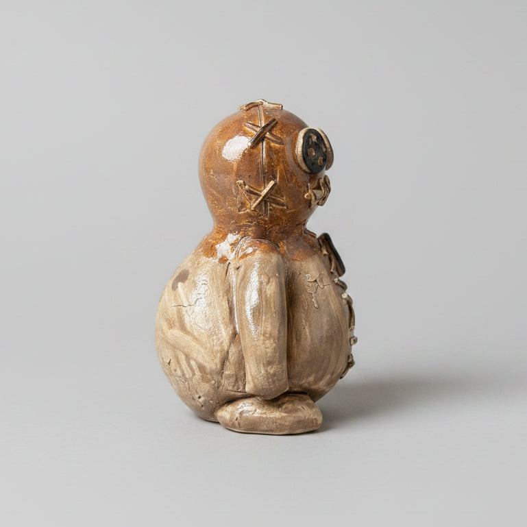 Poppet Ceramic Incense Burner – Guardian of Sacred Smoke, 11 × 8 × 7 cm by Red Raven Pottery