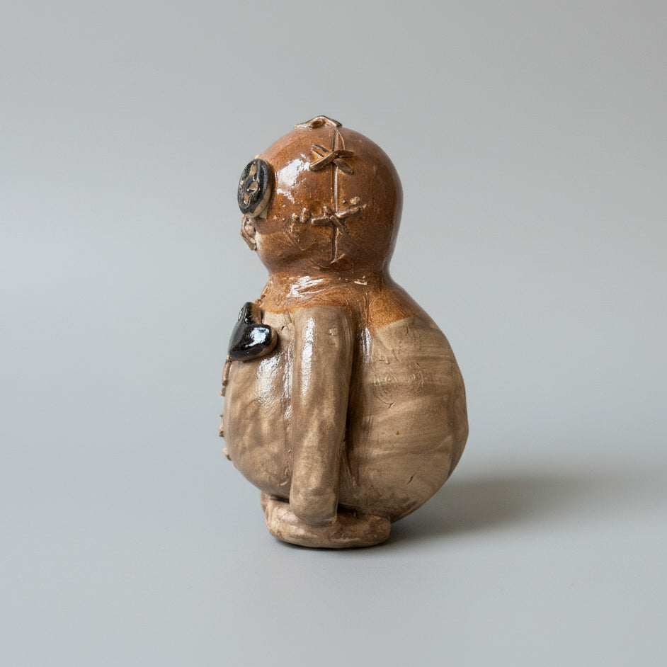 Poppet Ceramic Incense Burner – Guardian of Sacred Smoke, 11 × 8 × 7 cm by Red Raven Pottery