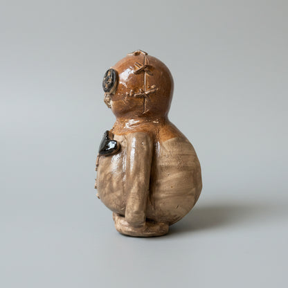 Poppet Ceramic Incense Burner – Guardian of Sacred Smoke, 11 × 8 × 7 cm by Red Raven Pottery