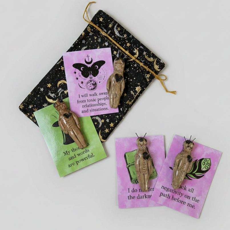 Poppet Ceramic Talisman – Affirmation Card Gift Set by Red Raven Pottery